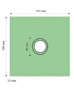 Paño abierto de quirófano de 0.50x0.50 m VERDE