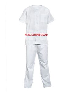 PIJAMA ABIERTO UNISEX, ALTA DURABILIDAD, CUELLO REDONDO, MANGA CORTA
